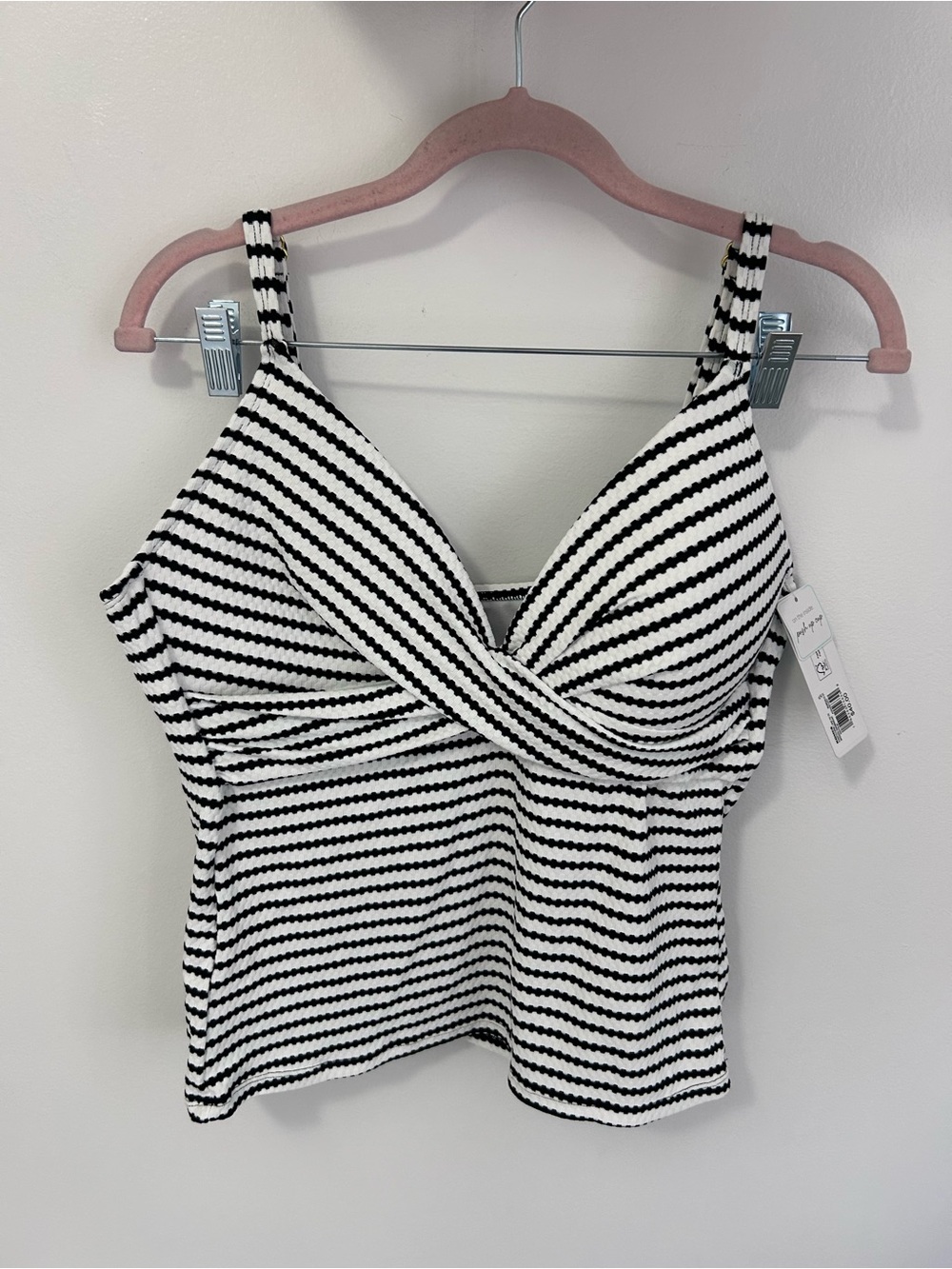 Freshwater Textured Striped Tankini Top